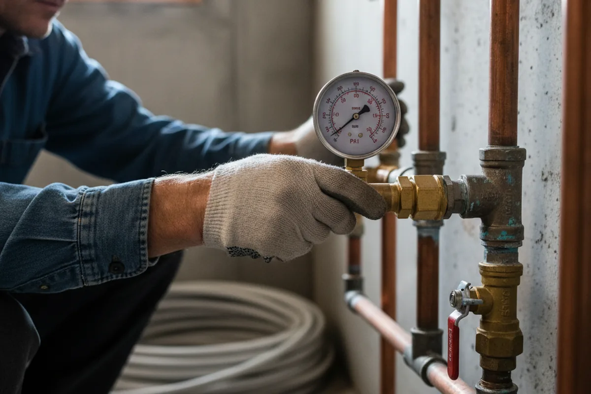 Pressure testing a repaired line during Water Line Repair in Longs